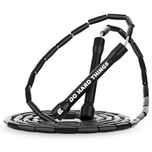 Elite Jumps Beaded Jump Rope | Adjustable Jump Ropes for Fitness with Unbreakable Handles and Shatterproof Beads | Crossover Jump Rope for Your Exercise Equipment | Segmented Jump Rope