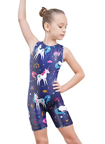 EQSJIU 5-6years Girls Gymnastics Leotards Darkblue Unicorn Cute Leotard For Girls Mermaid Rainbow Cupcake Dinosaur Sparkle 5years 6years