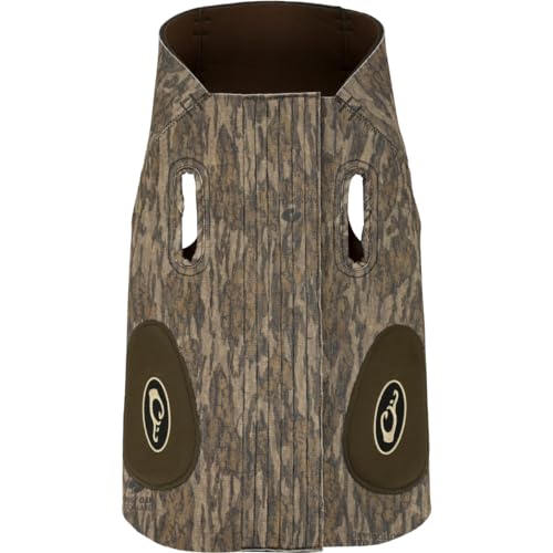 Drake Waterfowl Adjustable Neoprene Dog Vest, Camo Hunting Vest for Dogs (Mossy Oak Bottomland, Medium)
