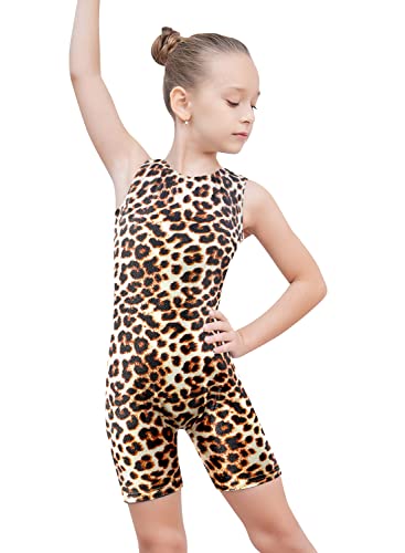 EQSJIU Girls Gymnastics Leotards Yellowleopard Leotard For Girls Dance Rainbow Mosaic Mermaid Butterfly Stars Leopard Galaxy Tie Dye Cosmos 5years 6 Years 5-6years