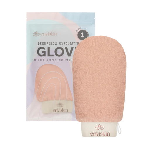 Enviskin Dermaglow Exfoliating Gloves – Premium Plant-Based Viscose Double-Layer Mitt for Deep Body Exfoliation, Dead Skin Removal, Self-Tan Eraser, Smooth Soft Skin