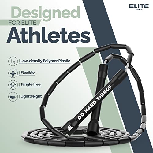 Elite Jumps Beaded Jump Rope | Adjustable Jump Ropes for Fitness with Unbreakable Handles and Shatterproof Beads | Crossover Jump Rope for Your Exercise Equipment | Segmented Jump Rope