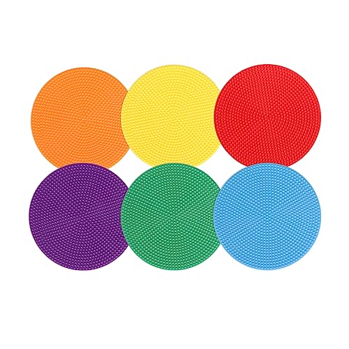 Emhumn 4inch & 9inch Poly Spot Markers for Agility Dot for Gym/PE Training, Dance, 6/12/24 Pcs Round Multiple Color & Size Rubber Non-Slip Spot Marker for Games, Floor Dots and Sport Activities