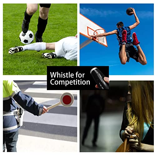 EFOBO Electronic Whistle for Coaches, Handheld Lound Electric Whistle with Lanyard and Three Tone for Volleyball, Soccer Referee, P.E. Teacher, Police,Outdoor Camping, Self Defense Emergency (Black)