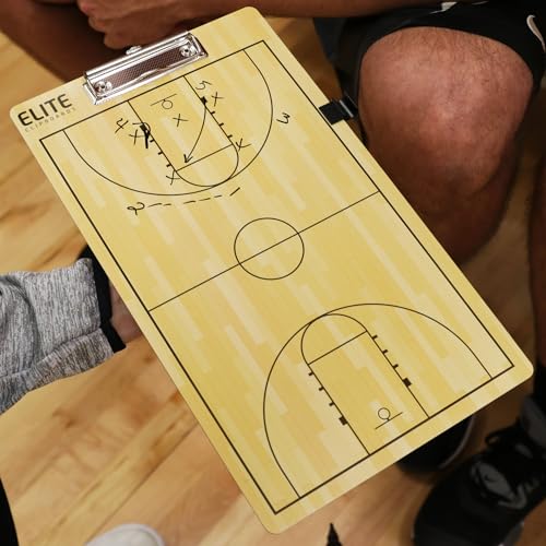 Elite Clipboards Dry Erase Coaches Clipboards | Basketball, Baseball, Soccer, Football, Hockey, Volleyball, Lacrosse (Basketball)