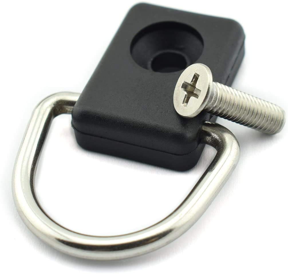 Ejoyous Kayak D Ring with Screw Kit, 6pcs Canoe D Buckle Hook Tie Down Loop Safety Deck Fitting Accessory Parts for Boat Canoe Kayak Fishing Rigging Accessories