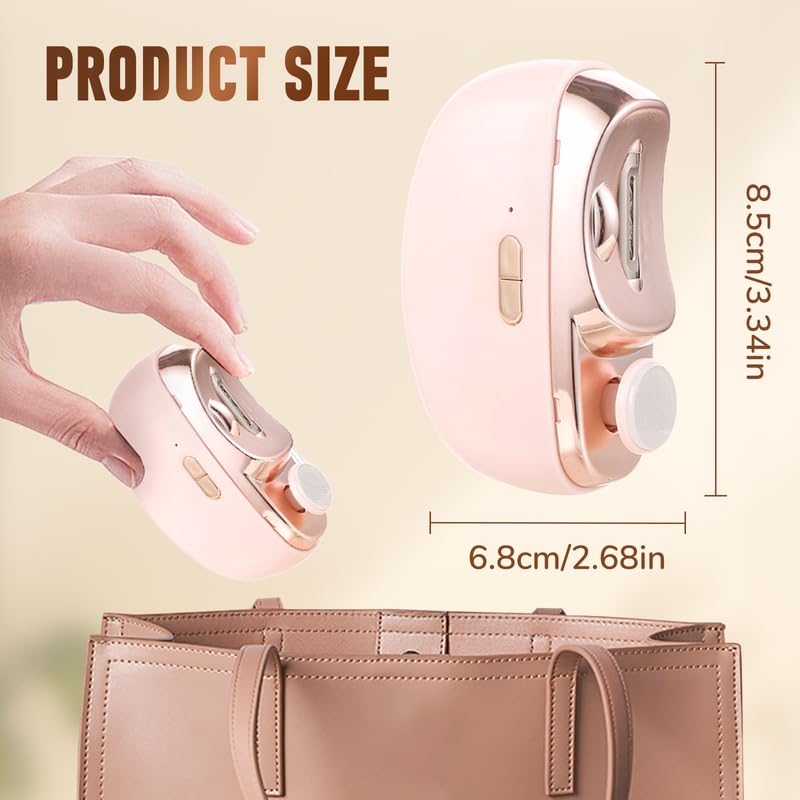 2 in 1 Electric Polishing Automatic Nail Clippers, Electric Toenail Clippers, 2025 New Electric Toe Nail Clippers for Seniors Adults Baby, Automatic Electric Nail Clippers Nail File with Light