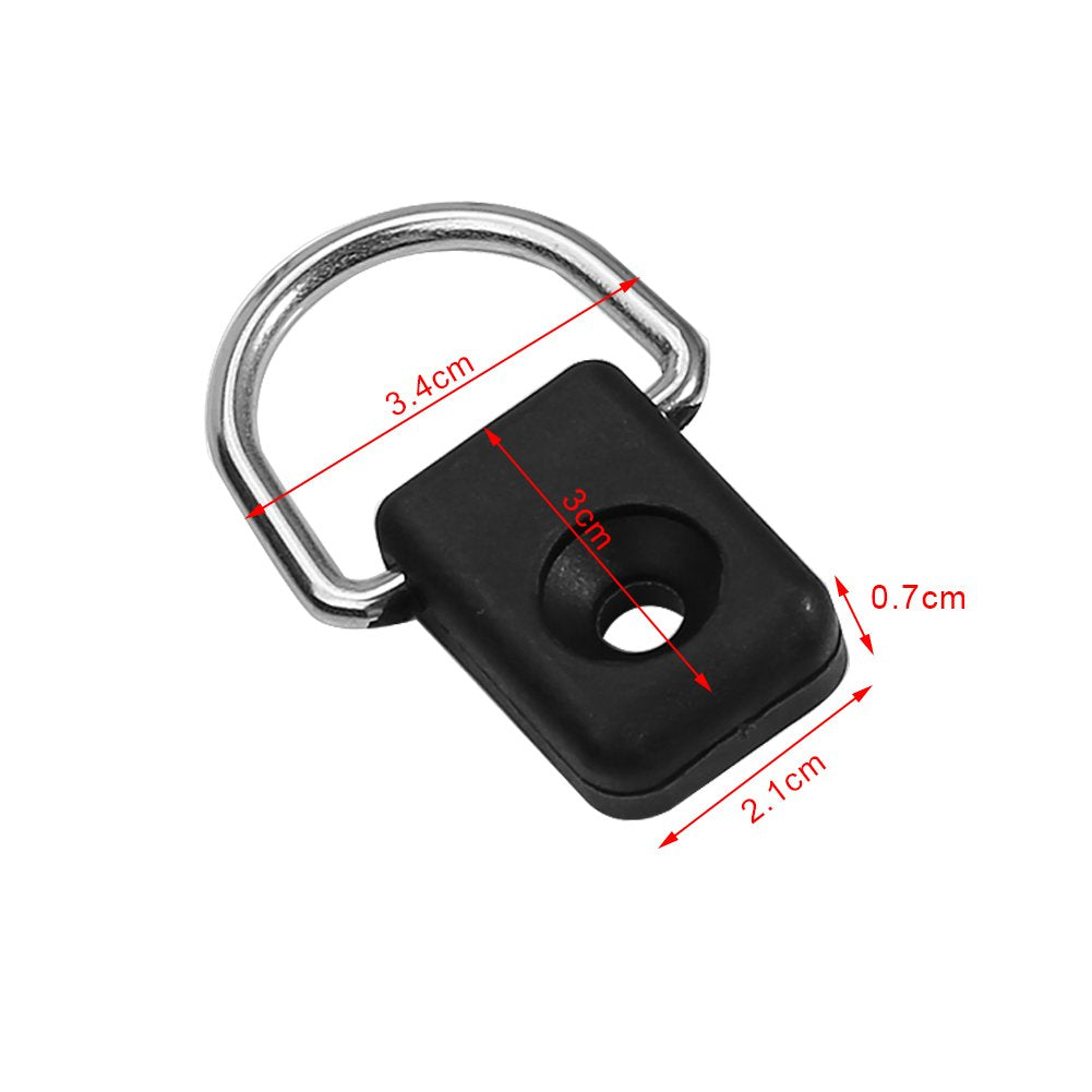 Ejoyous Kayak D Ring with Screw Kit, 6pcs Canoe D Buckle Hook Tie Down Loop Safety Deck Fitting Accessory Parts for Boat Canoe Kayak Fishing Rigging Accessories