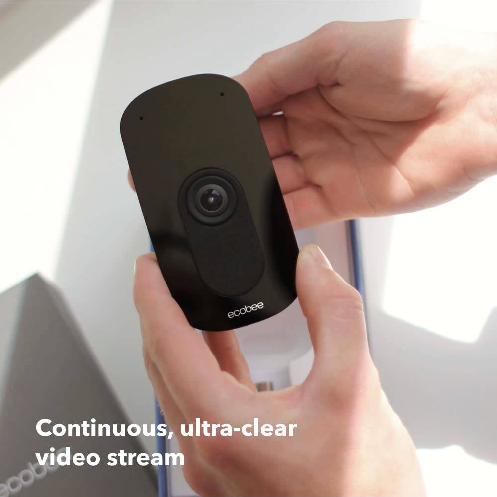 ecobee Home Security Bundle with Smart Doorbell Camera (Wired), SmartSensor for Doors and Windows, and SmartCamera with Voice Control.