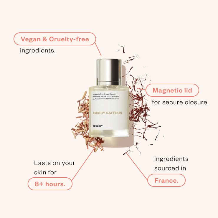 Dossier - PACK OF 3 - Eau de Parfum - Ambery Saffron - Floral Marshmallow - Ambery Vanila - Perfume Luxury - Pure Infused - Paraben Free - Vegan - Feminin - For Women - Fragrance 1,70z (Spray 50ml)