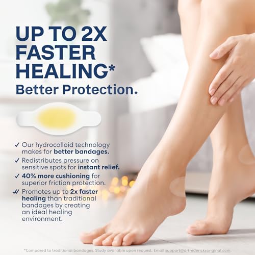 Dr. Frederick's Original Better Blister Bandages - 10 ct Toe Pack - Water Resistant Hydrocolloid Bandages for Foot, Toe Blister Prevention & Recovery - Blister Pads