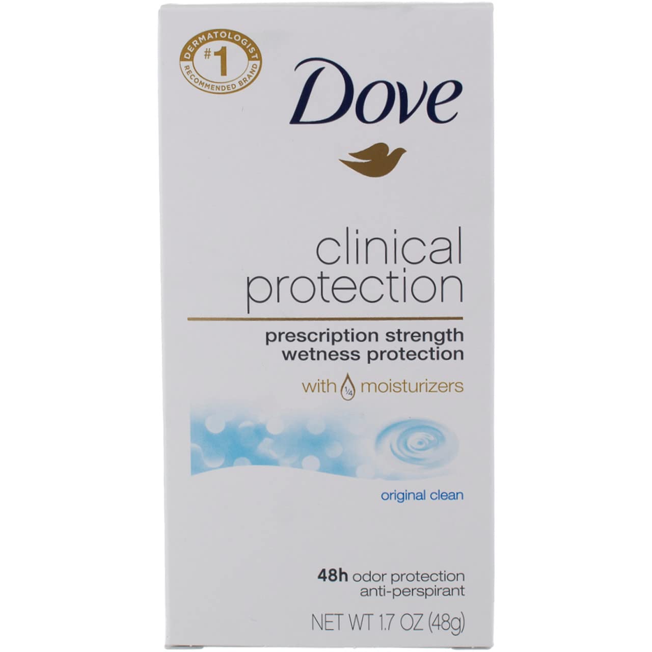 Dove Clinical Protection Antiperspirant Deodorant, Original Clean, 1.7 Ounce