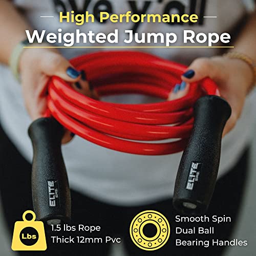 Elite Jumps, Muay Thai 2.0 Weighted Jump Rope - Heavy 1.3lb PVC Drag Rope (8ft)