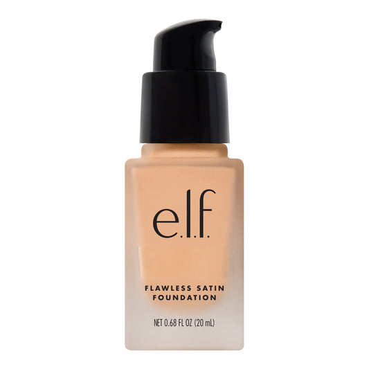 e.l.f. Flawless Satin Foundation, Lightweight & Medium Coverage, Semi-Matte Finish, Vegan & Cruelty-Free, Shell, 0.68 Fl Oz (20mL)