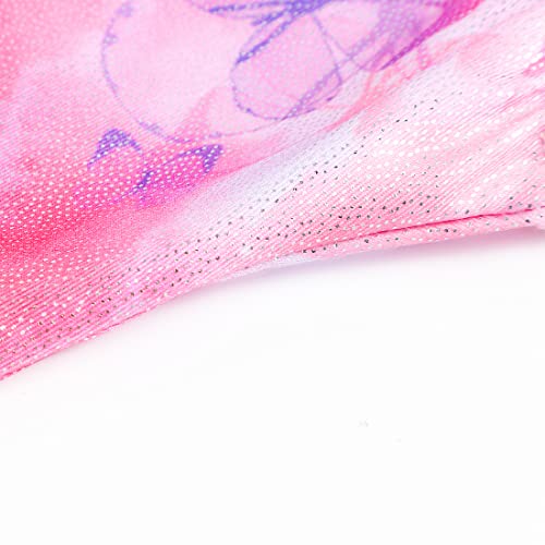 EQSJIU Girls Leotards For Gymnastics Butterfly Pink Flower 5t Size 5-6 Years Old 5-6x Floral Sparkle