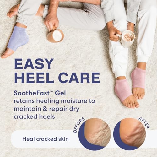 Dr. Frederick's Original Moisturizing Fuzzy Socks - 2 Pairs - Cozy Gel-Lined Sleep Socks for Women & Men - Soothing Dry, Cracked Feet - Crack Heel Repair - Heal Dry Heels - Lilac Leisure