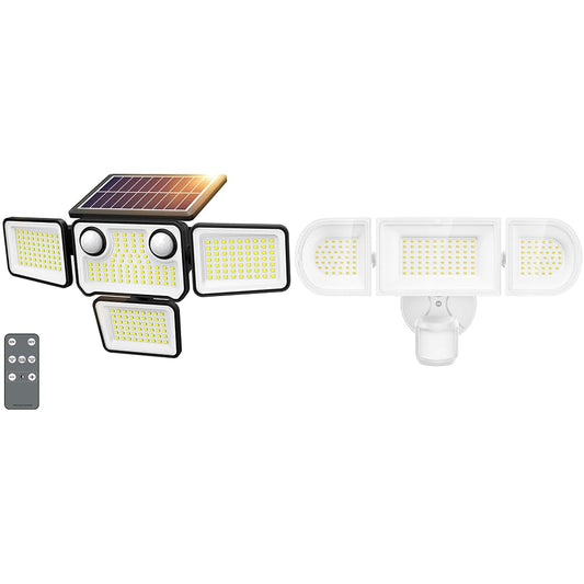150W Motion Sensor Lights Outdoor & 4 Heads Solar Lights Outdoor