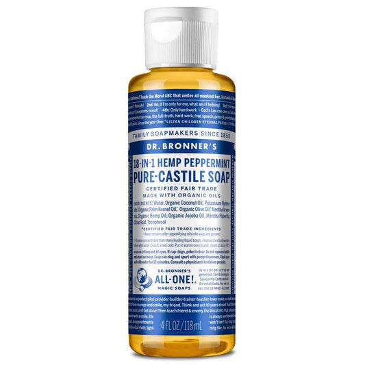 Dr Bronners Magic Soap All One Cspe04 4 Oz Peppermint 18 in 1 Dr. Bronner'S Liquid Soap