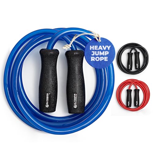 Elite Jumps, Muay Thai 2.0 Weighted Jump Rope - Heavy 1.3lb PVC Drag Rope (8ft)