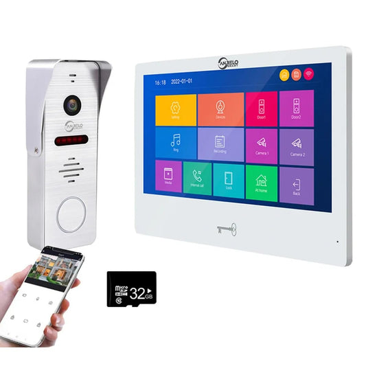 1080P Tuya Wired Video Door Phone 10 Inch Full Touch Monitor Wireless WiFi Smart Home Intercom System with RFID Doorbell Camera Unlock Record Motion,Weatherproof Video Doorbell,32G