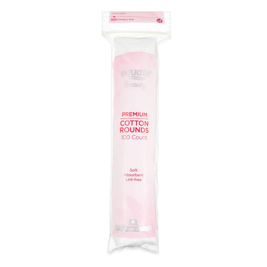 Equate Beauty Premium Cotton Rounds Facial Pads - 100ct Premium Rounds