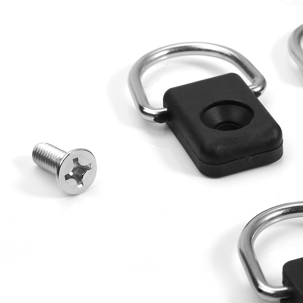Ejoyous Kayak D Ring with Screw Kit, 6pcs Canoe D Buckle Hook Tie Down Loop Safety Deck Fitting Accessory Parts for Boat Canoe Kayak Fishing Rigging Accessories