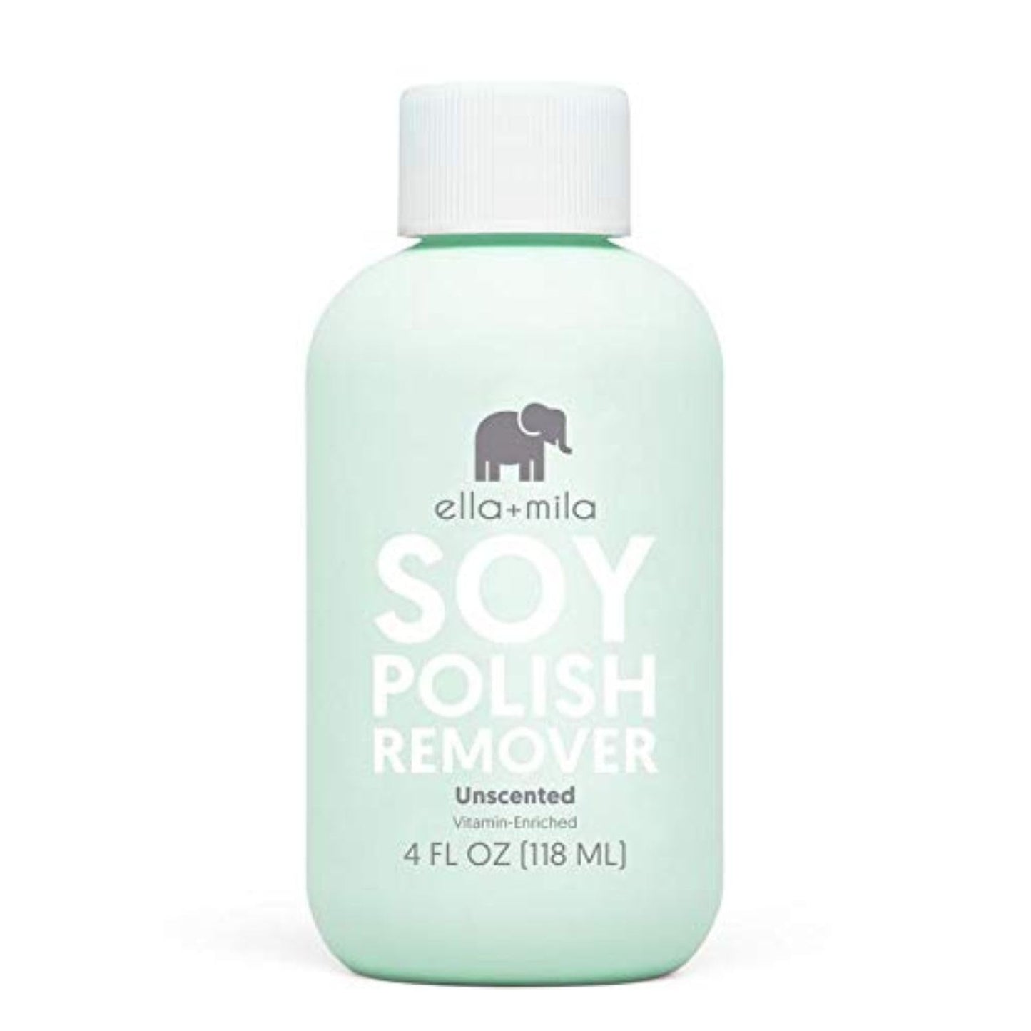 ella+mila Soy Nail Polish Remover Non-Acetone Nail Polish Remover - Non-Toxic Fingernail Polish Remover - For Natural Nail Polishes - Unscented & Enriched With Vitamins A, C & E(4 fl oz) Teal