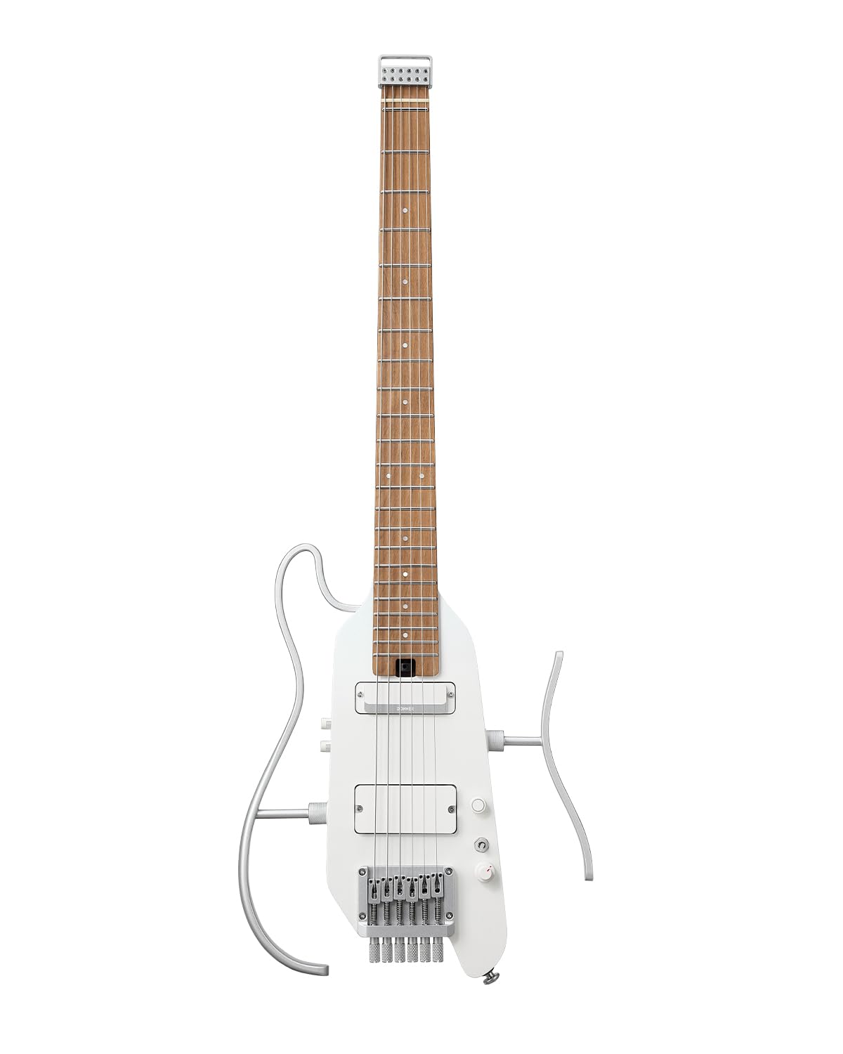 Donner HUSH X PRO Electric Guitar Kit - Smart Travel Guitar with Dozens of Preset Combinations, 7 Tone Sim Options, Metallic White