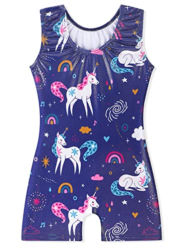 EQSJIU 5-6years Girls Gymnastics Leotards Darkblue Unicorn Cute Leotard For Girls Mermaid Rainbow Cupcake Dinosaur Sparkle 5years 6years
