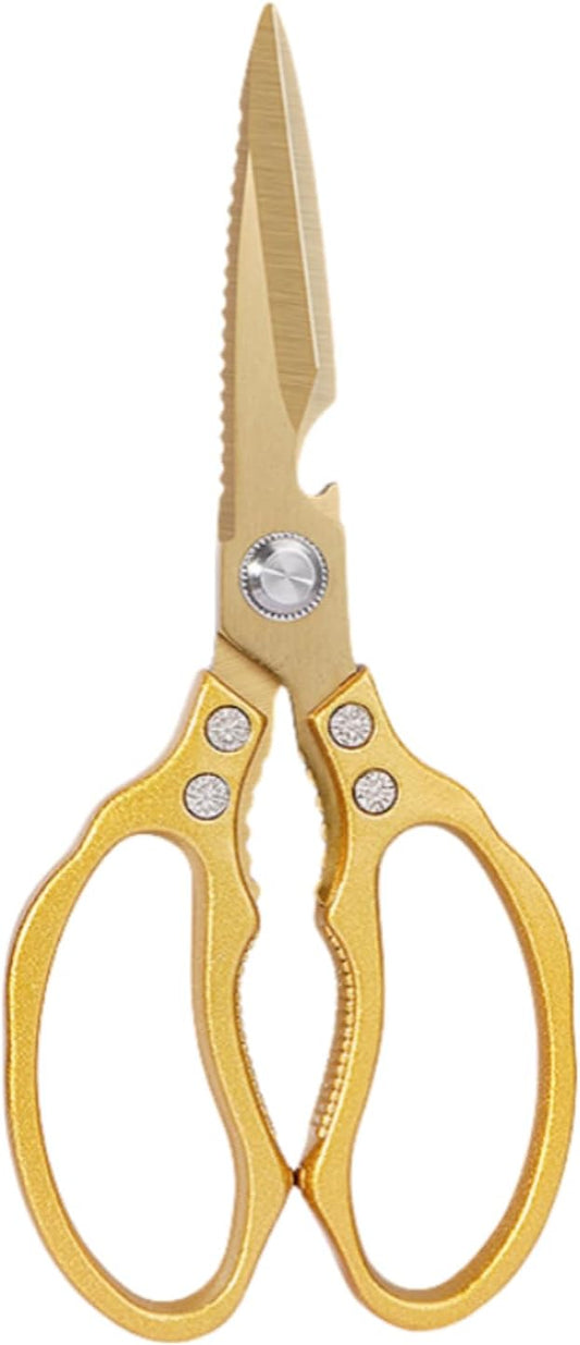 Kitchen Scissors, Heavy Duty Sharp Kitchen Shears Dishwasher Safe, Kitchen Accessories Cooking Shears for Kitchen Meat Chicken Fish Poultry Herb Bread (All Gold)