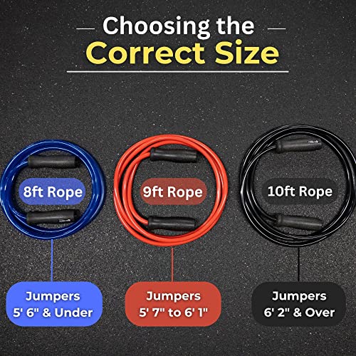 Elite Jumps, Muay Thai 2.0 Weighted Jump Rope - Heavy 1.3lb PVC Drag Rope (8ft)