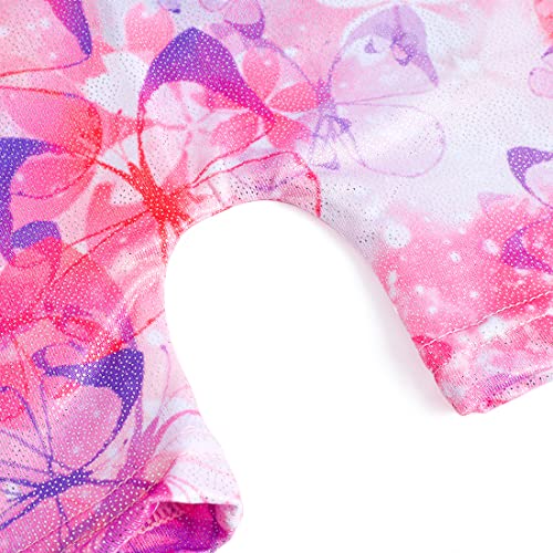 EQSJIU Girls Leotards For Gymnastics Butterfly Pink Flower 5t Size 5-6 Years Old 5-6x Floral Sparkle