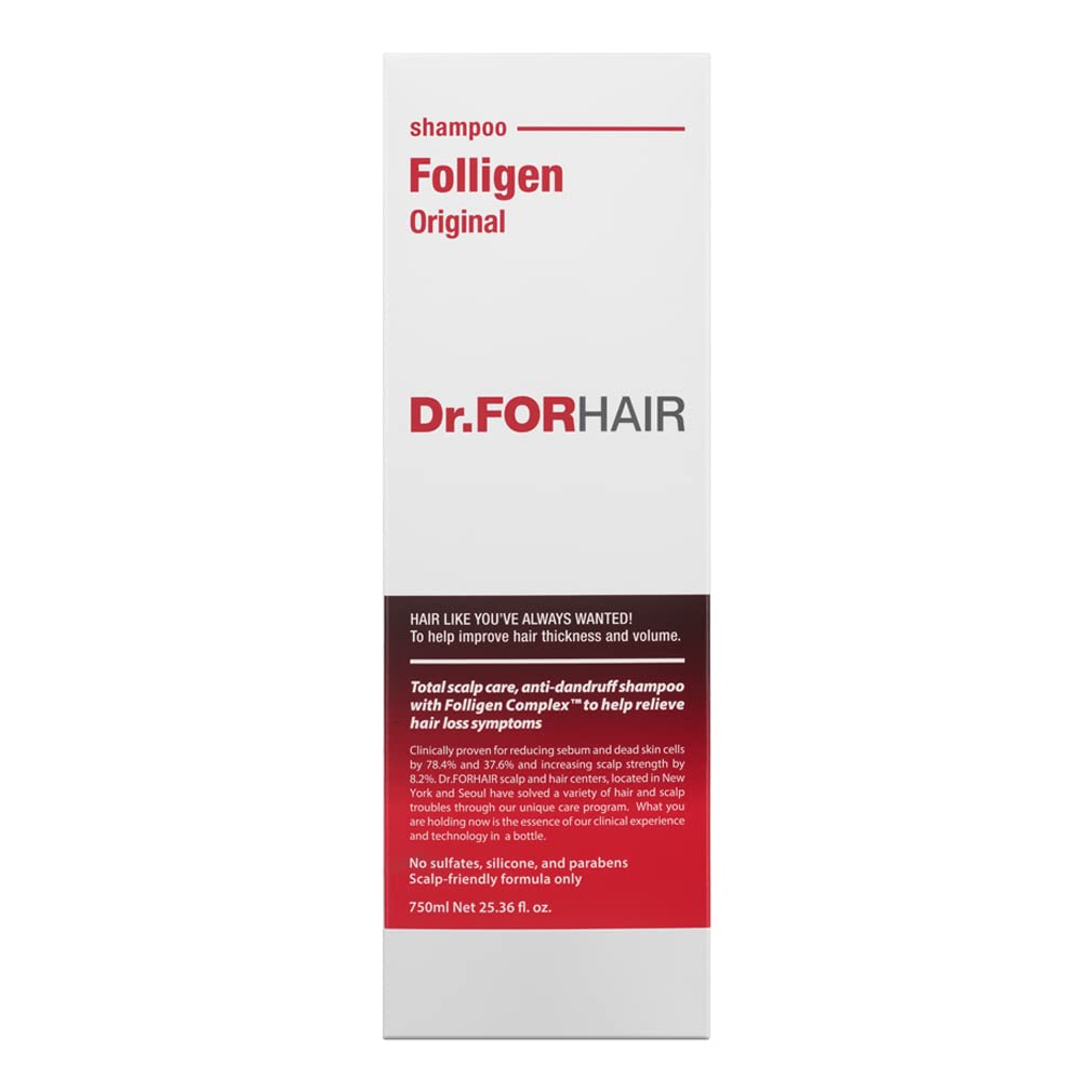 Dr.FORHAIR Scalp Strengthening Folligen Shampoo 750 ml/16.91 fl. oz. | Hair Strengthening Shampoo With Biotin And Ceramide | No.1 Korean Scalp Care | For Thinning Hair | Hypoallergenic