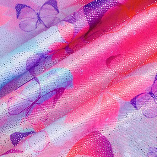 EQSJIU Girls Leotards For Gymnastics Butterfly Pink Flower 5t Size 5-6 Years Old 5-6x Floral Sparkle