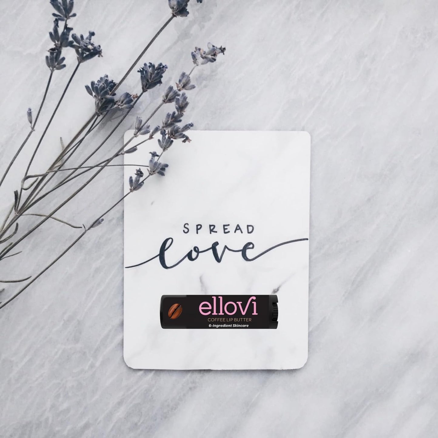 Ellovi Natural Lip Butter Lip Balm - Coffee - Pure Enough to Eat - Made With Just 6 Vegan Ingredients - Moisturizing Lip Care for All Day Hydration (2-Pack)