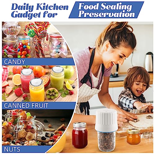 Electric Mason Jar Vacuum Sealer for Wide & Regular-Mouth Jar and Accessory Hose Compatible with FoodSaver Vacuum Sealer and Vacuum Container, Wine Vacuum Stoppers, Vacuum Sealer Kit