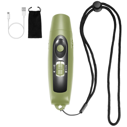Electronic Whistle Rechargeable for Referees Coaches Teachers Electric Whistle Handheld Whistles with USB Charging for Outdoor Sports Games Emergency Whistle with Lanyard 4 Tones High Volume, Green