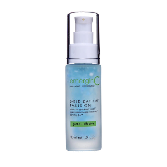 emerginC D-Red Daytime Emulsion - Gentle + Effective Redness Reducing Formula with Aloe Vera, Chamomile + Vitamin E - Soothing, Calming Emulsion for Redness (1 Ounce, 30 ml)