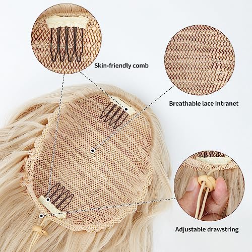 26 inch Blonde Ponytail Extension, Drawstring Ponytail Extension for Women, Long Wavy Pony Tails Hair Extensions, Synthetic Hair Extensions Ponytail for Daily Use (Dirty Blonde Mixed Beige Blonde)