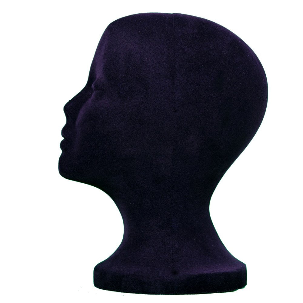 12PCs A1Pacific 11" BLACK Velvet like STYROFOAM FOAM MANNEQUIN MANIKIN head wig display hat glasses