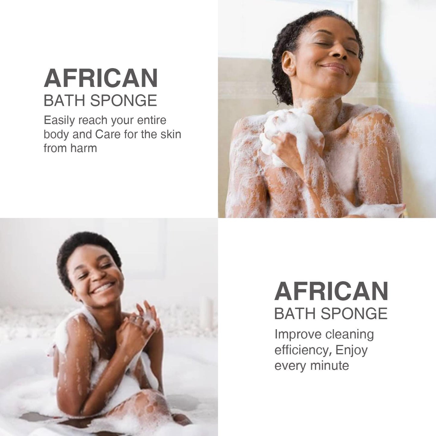 3 Pieces African Bath Sponge African Net Long Net Bath Sponge Exfoliating Shower Body Scrubber Back Scrubber Skin Smoother,Great for Daily Use (Yellow,Yellow,Yellow)