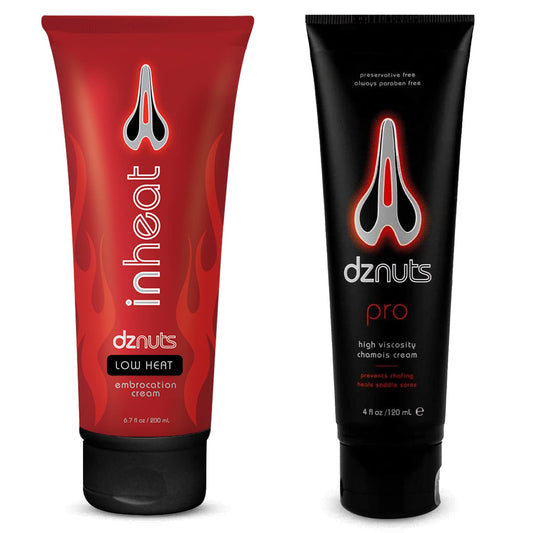 dznuts, Men’s Pro Chamois Cream + in Heat Embrocation Cream (Low Heat)