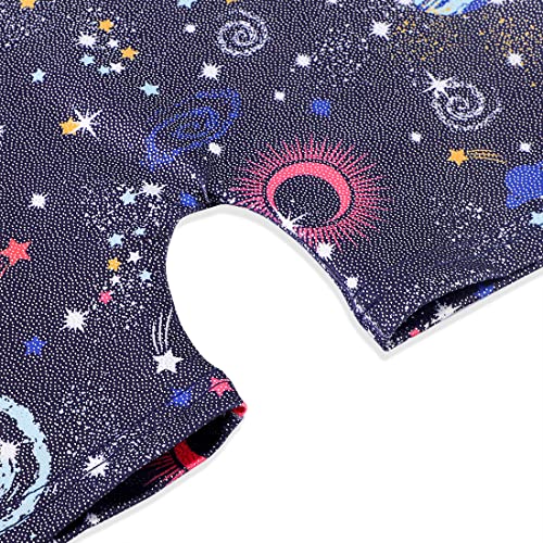 EQSJIU Girls Gymnastics Leotards with Shorts 5-6 Black Cosmos 5/6 Years Old Toddlers Planet Star Starry Galaxy Sparkly Sparkle Galaxy Outfits Dance Clothes