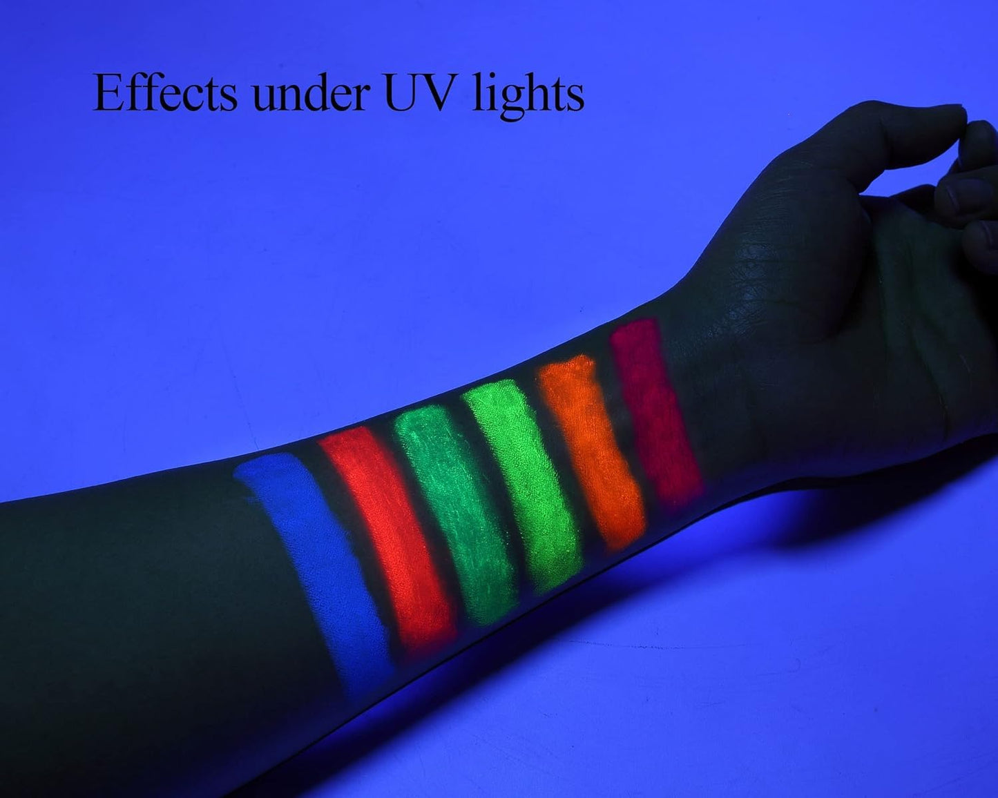 12pcs Glow Face Body Paint, Glow In The Dark Under UV Black Light Sticks Makeup Neon Face Painting Kits for Kids Adult Halloween Festival Accessory Glow Party Supplies