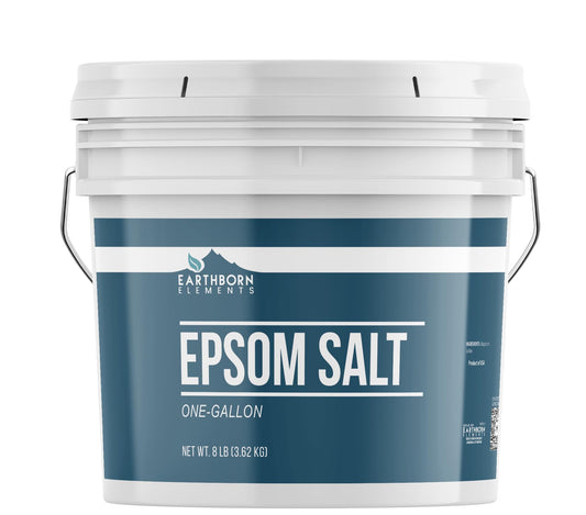 Earthborn Elements Epsom Salt (1 Gallon), Resealable Bucket, Magnesium Sulfate Soaking Solution, All-Natural