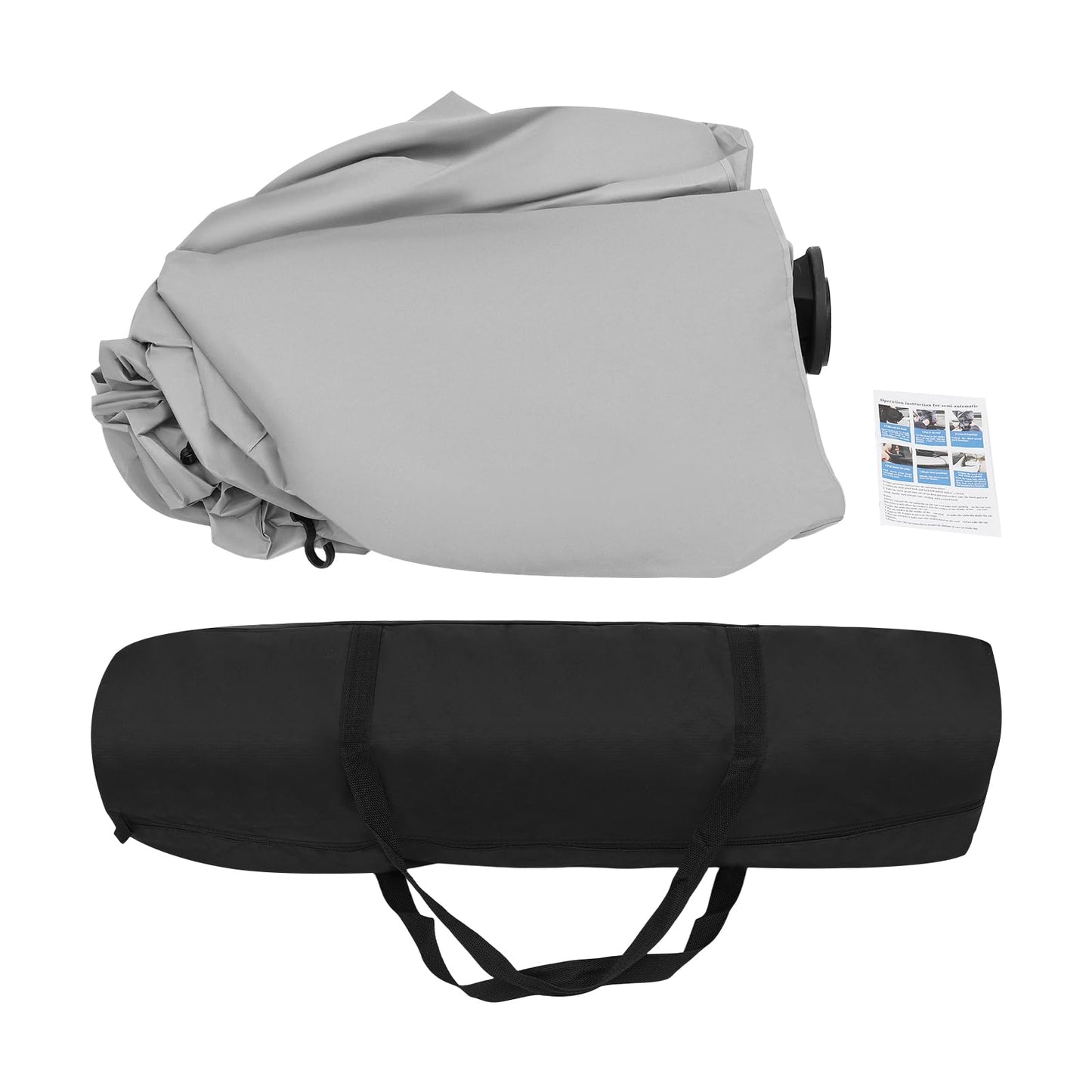 15.09x7.55ft Car Canopy Umbrella, Car Sun Shade Umbrella Cover Tent with Wind-Proof Ropes, Semi Automatic Portable Roof Tent for Cars Protection (Silver Grey)