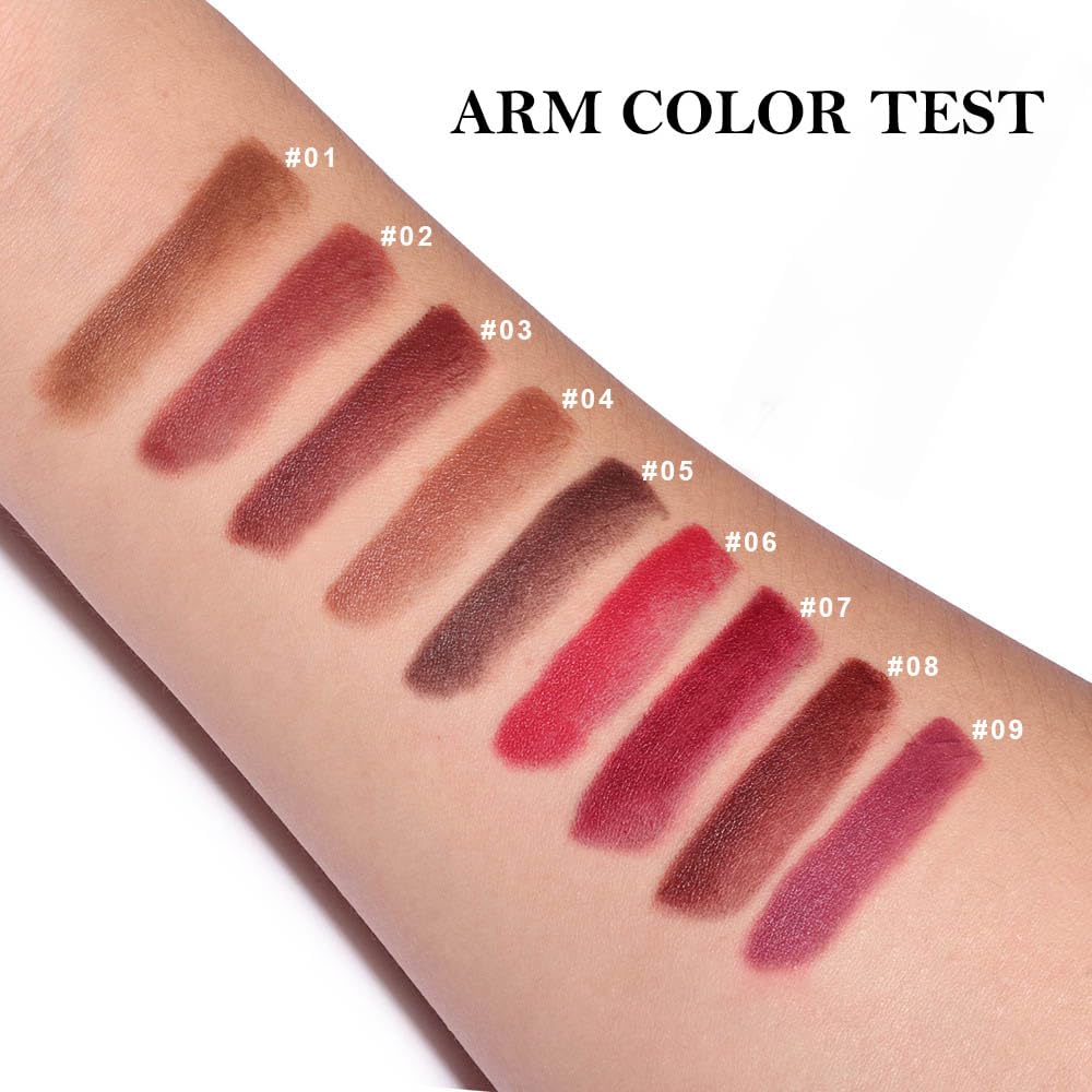 2-in-1 Gradient Lip Liner and Lipstick Lip Combo Set, Matte Lipstick Crayon Lip Liner pencil, High Pigmented Long Lasting Waterproof Smudge Proof Lip Liner (01#+03#+05#, 3 Count (Pack of 3))