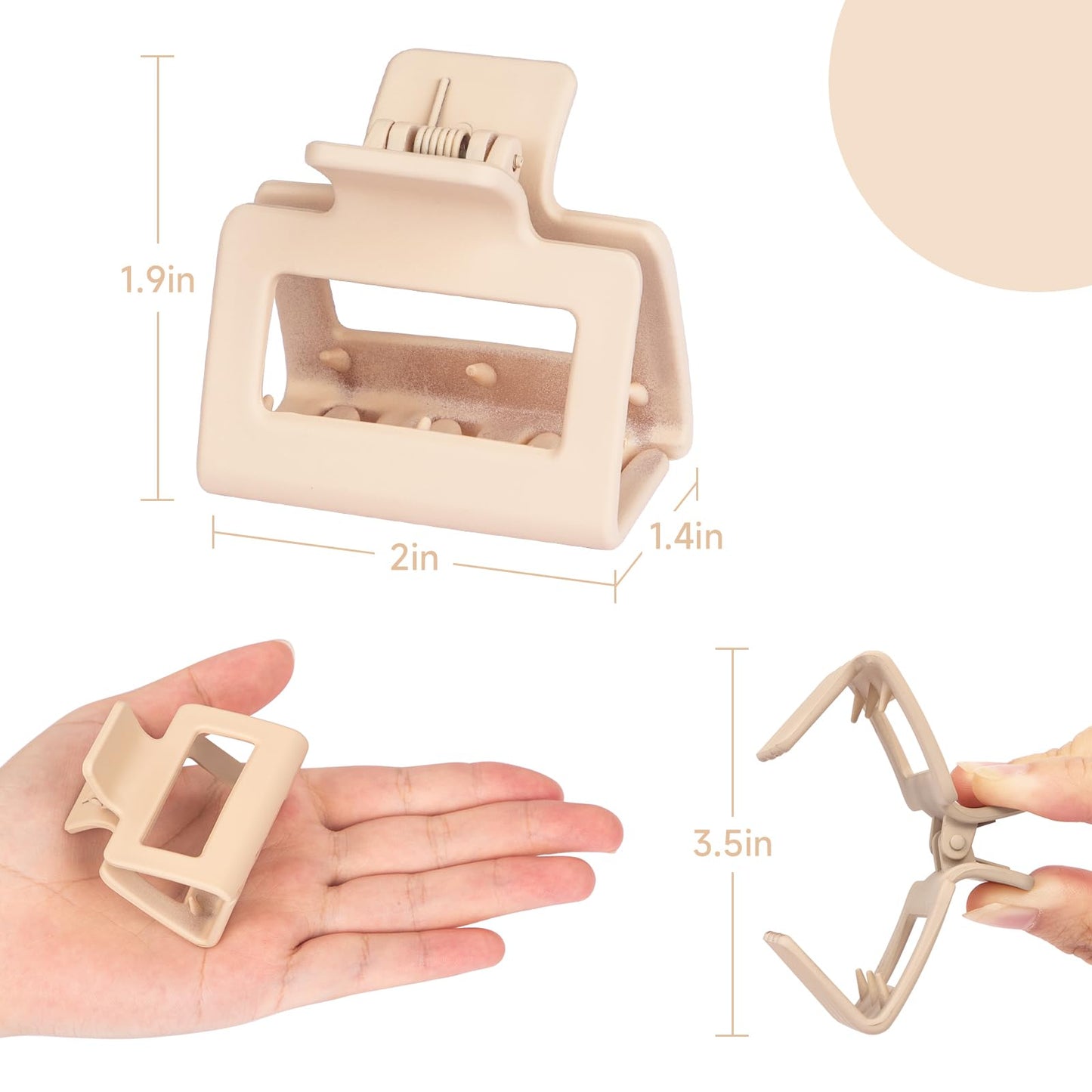 12 Pack Medium Small Hair Clips for Women, Claw Clips for Thick Thin Hair, Strong Hold Square Jaw Clips
