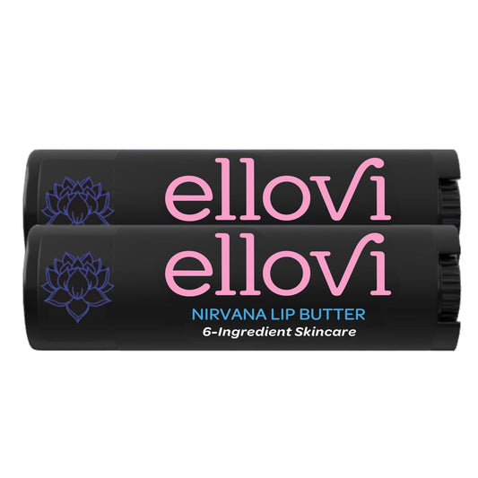 Ellovi Natural Lip Butter Lip Balm - Nirvana - Pure Enough to Eat - Made With Just 6 Vegan Ingredients - 100% Natural & Organic Moisturizing Lip Care for All Day Hydration (2-Pack)