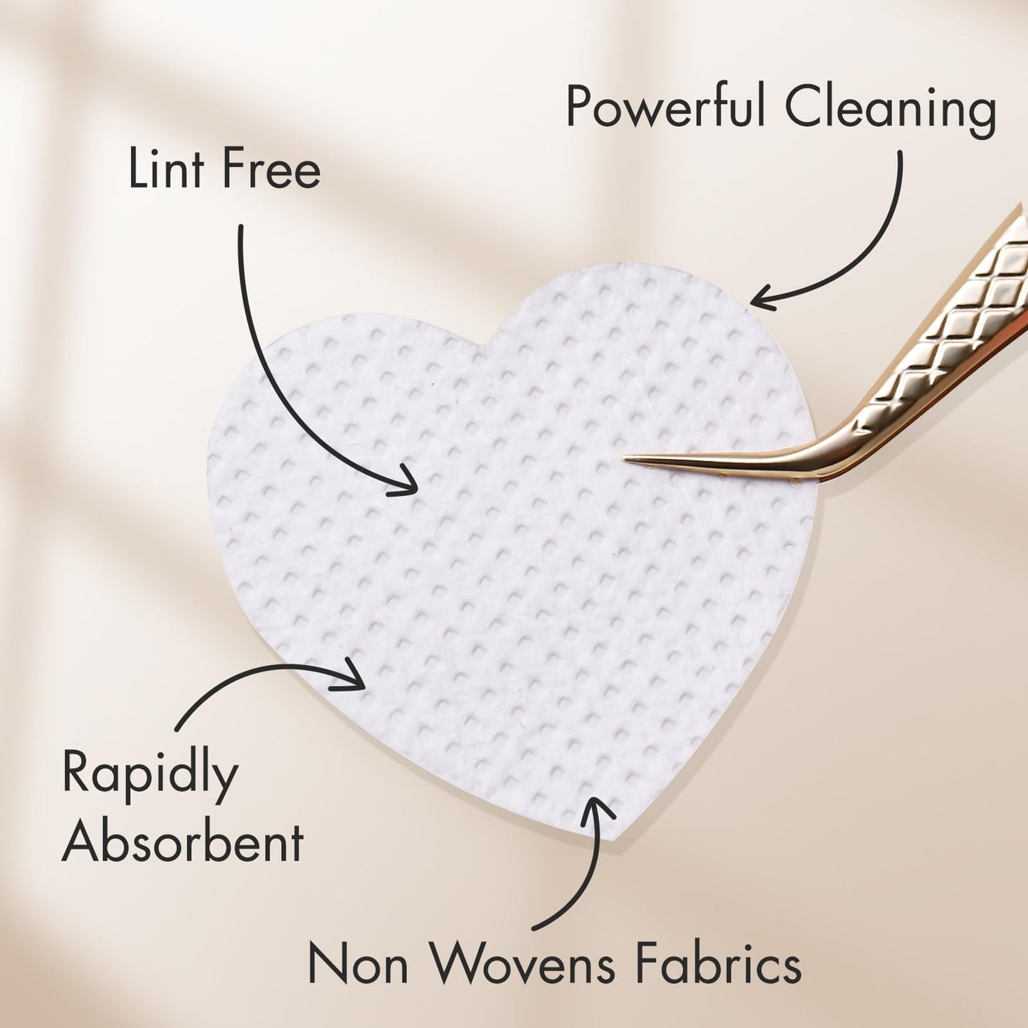Embagol 1000 PCS Eyelash Extension Glue Wipes - Lint Free, Non-Woven Fabric for Lash Extension Supplies and Nail Polish Remover (White)